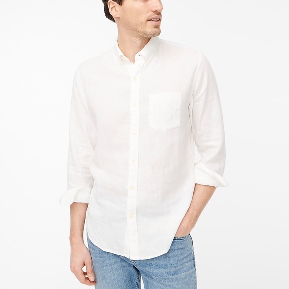 J Crew Linen/Cotton LS White Shirt - XL - Picture 4 of 5